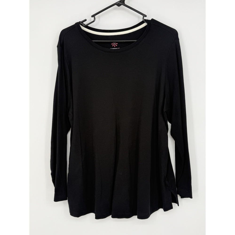 Isaac Mizrahi Women's Black Long Sleeve Tshirt 1X